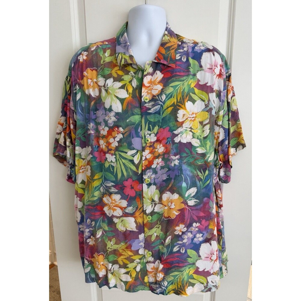 Jams World Men’s Hawaiian Aloha Short Sleeve Shirt, XL, “Oasis”, GUC